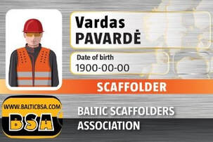 Baltic Scaffolders Association sertifikāts